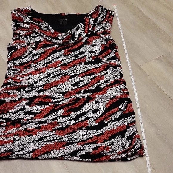 🛍Ann Taylor Red White Black Cowl Neck Tank Blouse Womens Size Medium‎ - Picture 4 of 6